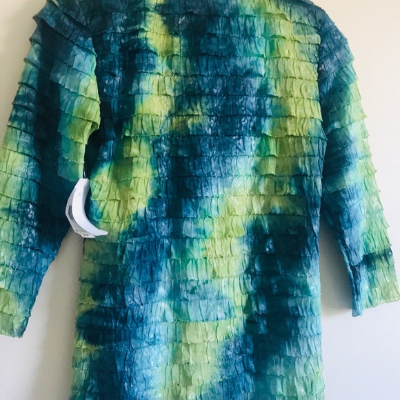 KIM ROGERS RUFFLED LAYERED BLOUSE TOP - Picture 6 of 8